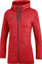 Jako Jas met Capuchon Premium Basics Dames Rood Gemeleerd Maat 44