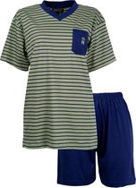 Outfitter heren shortama | MAAT M | Stripes/mask | groen/marine