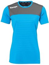 Kempa Emotion 2.0 Shirt Korte Mouw Dames Kempa Blauw-Antraciet Maat XS