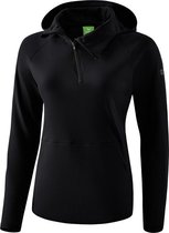 Erima Essential Sweatshirt met Capuchon Dames Zwart-Grijs Maat 38