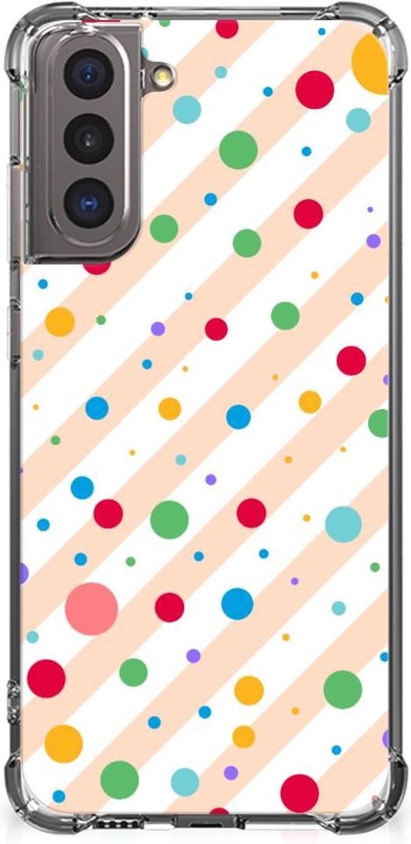 Samsung Galaxy S21 Doorzichtige Silicone Hoesje Dots