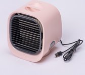 Technolife USB Minifan - zuiveren, bevochtigen en koelen - 3 Standen - Roze