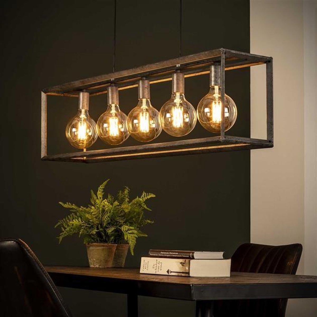Dimehouse Industriële Hanglamp Winster - Oud zilver - 5-lichts