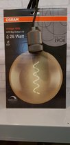 Osram 5watt goud vintage bol LED lamp incl fitting met nylon kabel en afdekkap voor plafond centraaldoos