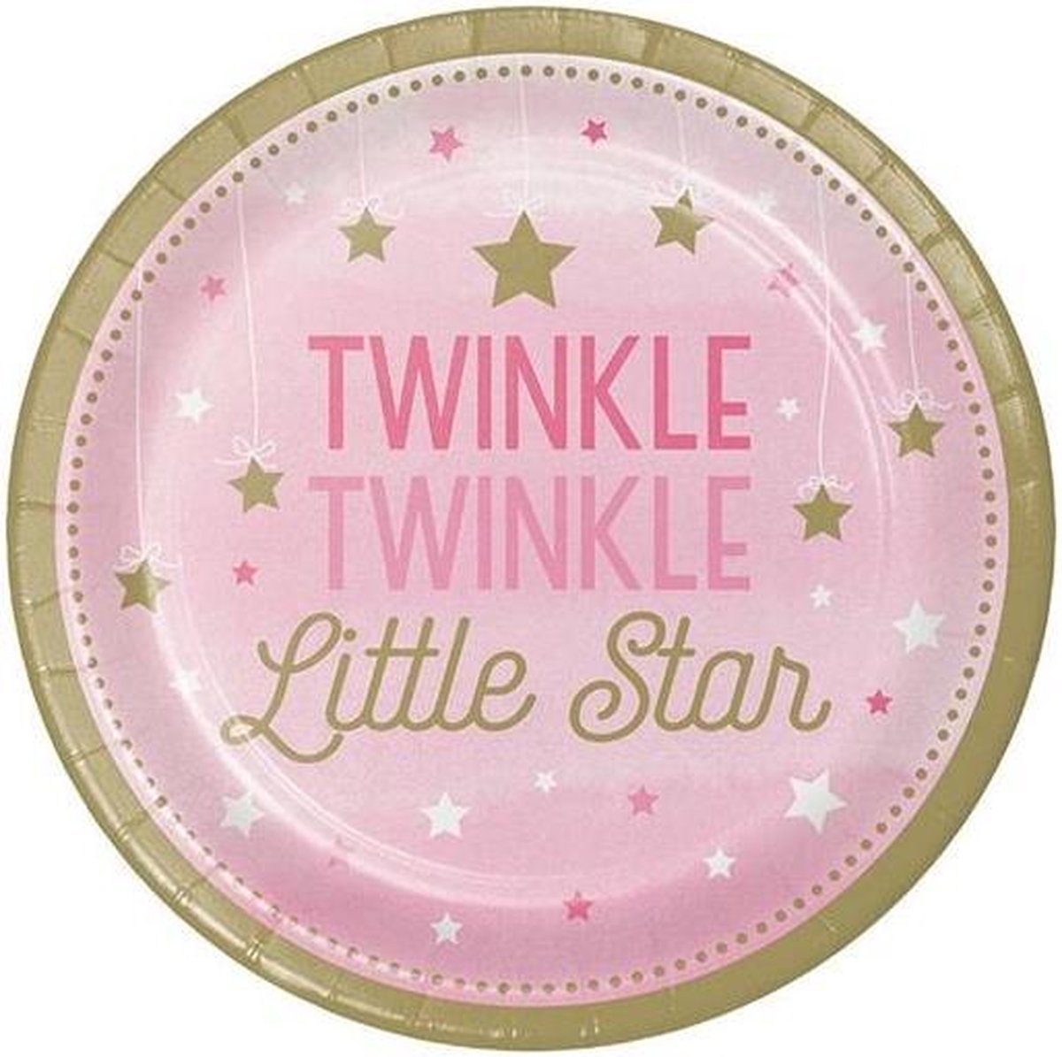 Witbaard Borden Twinkle Girl 23 Cm Karton Roze/goud 8 Stuks