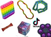 Fidget toys pakket klein | pop it | wacky tracks | mesh and marble | infinity cube | Tangle | Simple Dimple Spinner | Gezien op Tiktok