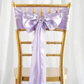 2 x bruiloft satijnen stoel decoratie lila strik