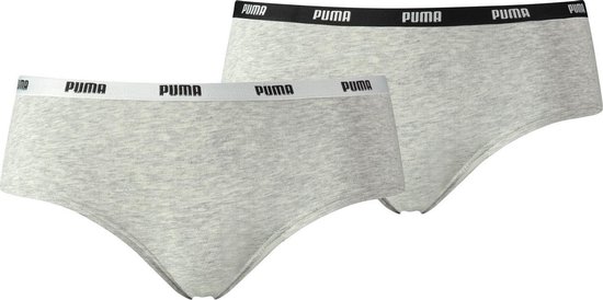 Puma - Iconic Hipster 2P - 2-Pack Dames Boxer - XL - Grijs