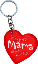 Topdrukte Sleutelhanger hartje “De liefste mama” dubbelzijdig van transparant kunststof | moederdag