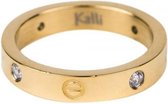 Kalli ring Crystal and Screw Motiv Goud-4025 (19mm)