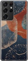 Samsung Galaxy S21 Ultra siliconen hoesje - Abstract Terracotta - Soft Case Telefoonhoesje - Multi - Print