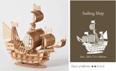 Wooden Art - Hout - 3D Puzzel - Piratenschip - Middeleeuws Schip