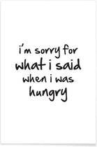 JUNIQE - Poster hungry -40x60 /Zwart