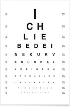 JUNIQE - Poster Eye Chart Ich Liebe Dich -20x30 /Wit & Zwart