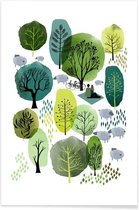 JUNIQE - Poster Spring Forest -20x30 /Groen