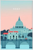 JUNIQE - Poster in kunststof lijst Rome - retro -30x45 /Roze &