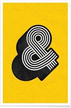 JUNIQE - Poster Ampersand geel -30x45 /Geel & Zwart
