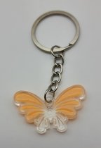 Vlinder Sleutelhanger 4 cm in Cadeau zakje | Oranje