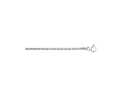 YO&NO - Armband - Zilver - Koord - 2.0mm - 18cm - Gediamanteerd - Sieraden vrouw - 925 Zilver