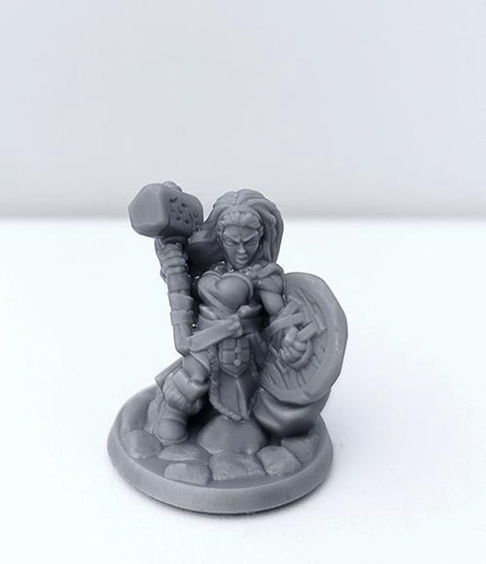 Thumbnail van een extra afbeelding van het spel 3D Printed Miniature - Dwarf Female 01 - Dungeons & Dragons - Hero of the Realm KS