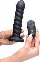 SU Supple Swirl 21x Remote Control Silicone Dildo - Black