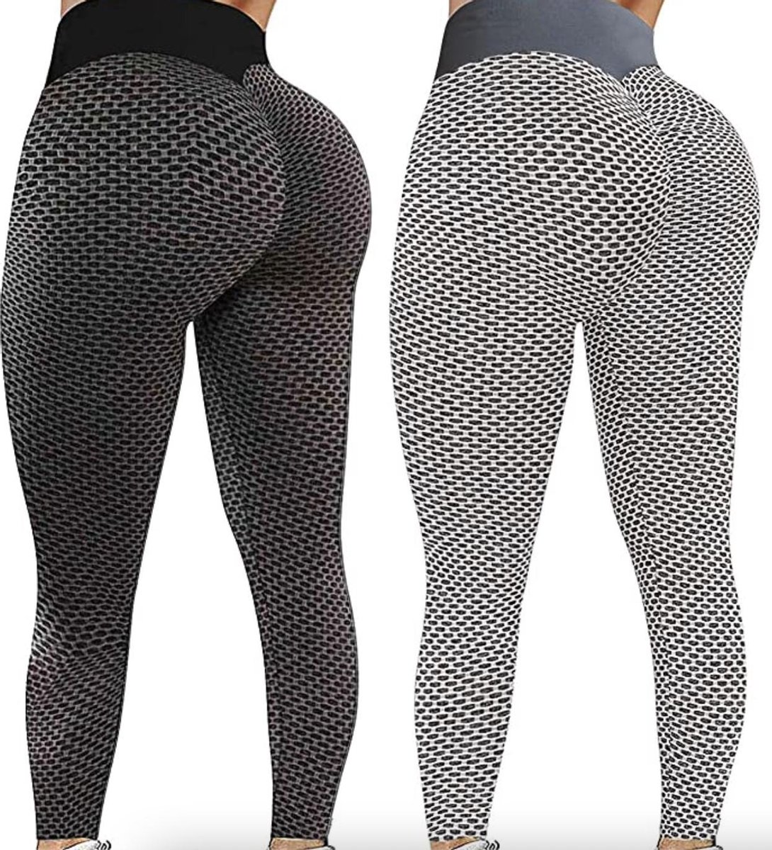 Sportlegging dames 2STUKS Small legging dames meisje - Tiktok legging zwart & grijs