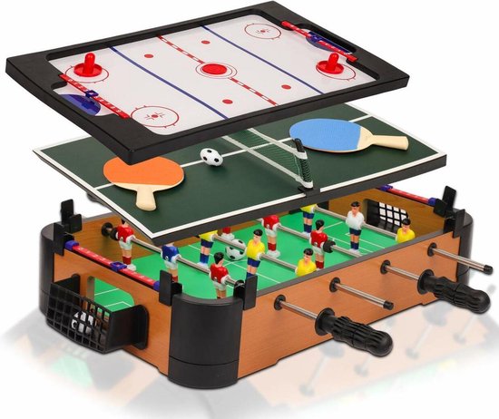 Afbeelding van het spel 3 in 1 Game Set Foosball, Hockey & Table Tennis - TafelVoetbal, Hockey en Tafeltennis