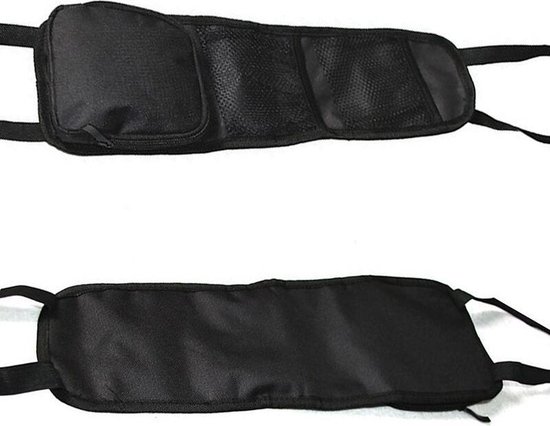 Sac de rangement multifonctionnel pour siège d'auto avec plusieurs poches  latérales (noir)