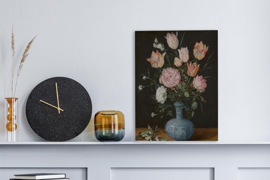 Vase Wan-Li avec fleurs - Peinture de Jan Brueghel l'Ancien Toile 30x40 cm - petit - Tirage photo sur toile (Décoration murale salon / chambre)
