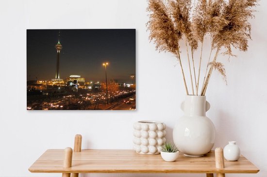 Téhéran est merveilleusement éclairé le soir Toile 40x30 cm - petit - Tirage photo sur toile (Décoration murale salon / chambre)