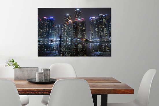 Skyline de la ville sud-coréenne de Busan Toile 90x60 cm - Tirage photo sur toile (Décoration murale salon / chambre) / Villes asiatiques Peintures sur toile