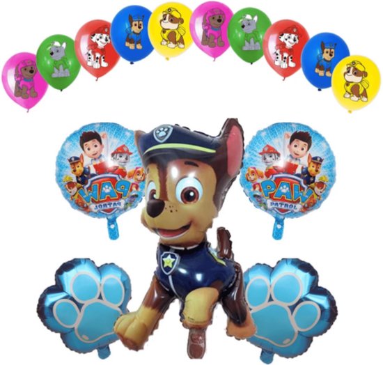 Blije Ballon® - PAW Patrol Ballonnen - 15 Stuks - Chase - Folieballon - Paw Patrol Chase - Paw Patrol Speelgoed - Ballonnen - Ballonnen Verjaardag