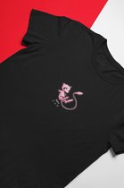 Mew Pixel Art Zwart T-Shirt - Kawaii Anime Merchandise - Pokemon - Unisex Maat L