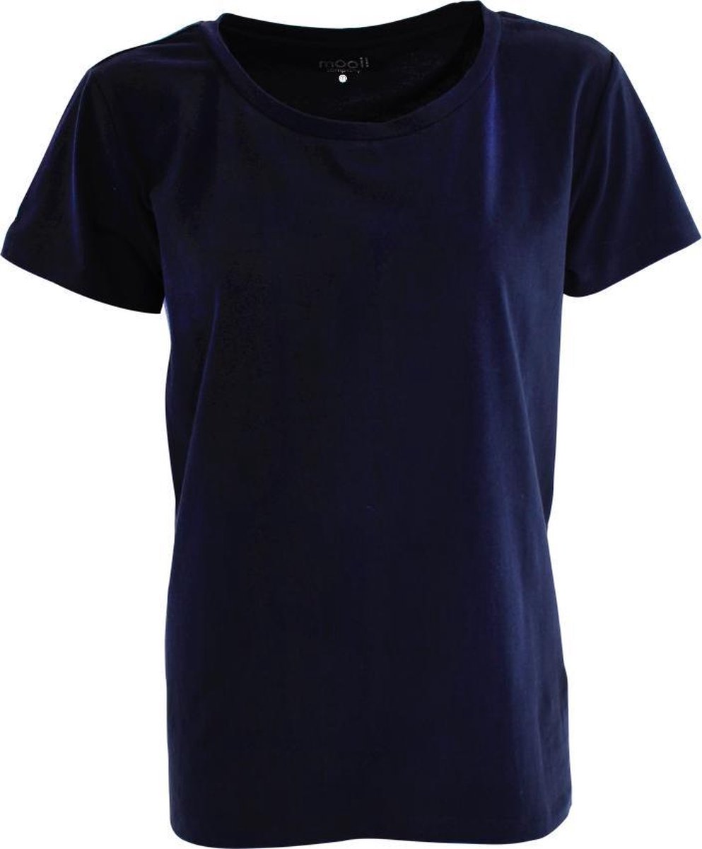 MOOI! Company - Dames T-shirt - Los vallende Top Jacky - Kleur Navy - L