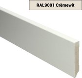 Hoge plinten - MDF - Moderne plint 90x12 mm - Wit - Voorgelakt - RAL 9001 - Per stuk 2,4m