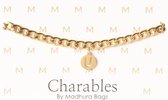 Charables by Madhura Bags Armband Elegance Goud – Waterproof – Hypoallergeen – RVS - Naamletter U