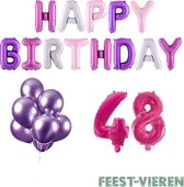 48 jaar Verjaardag Versiering Ballon Pakket Pastel & Roze