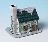 3D Kruisjessteek - Winter Village Mistletoe Cottage