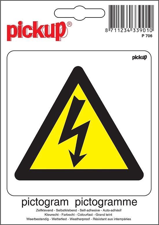Foto: Pickup pictogram 10x10 cm gevaarlijke elektrische spanning