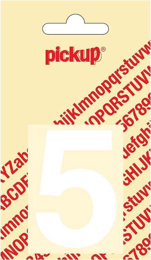 Pickup plakcijfer Helvetica 60 mm - wit 5