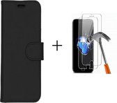GSMNed - Wallet Softcase iPhone 7/8 plus zwart – hoogwaardig leren bookcase zwart - bookcase iPhone 7/8 plus zwart - Booktype voor iPhone zwart - met screenprotector iPhone 7/8 plu