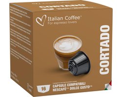 Italian Coffee - Macchiato/Cortado Koffie - 16x stuks - Dolce Gusto compatibel