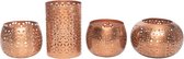 Bazar Bizar Copper Collection Waxinelichtjeshouders - Set van 4