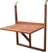 Degamo- Table suspendue de balcon, table de balcon, 60 x 40 cm, bois d'acacia huilé