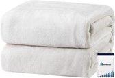 Sandesen® Superzachte Lichtgewicht luxe fleece deken voor bedbank - 200x230cm  wit