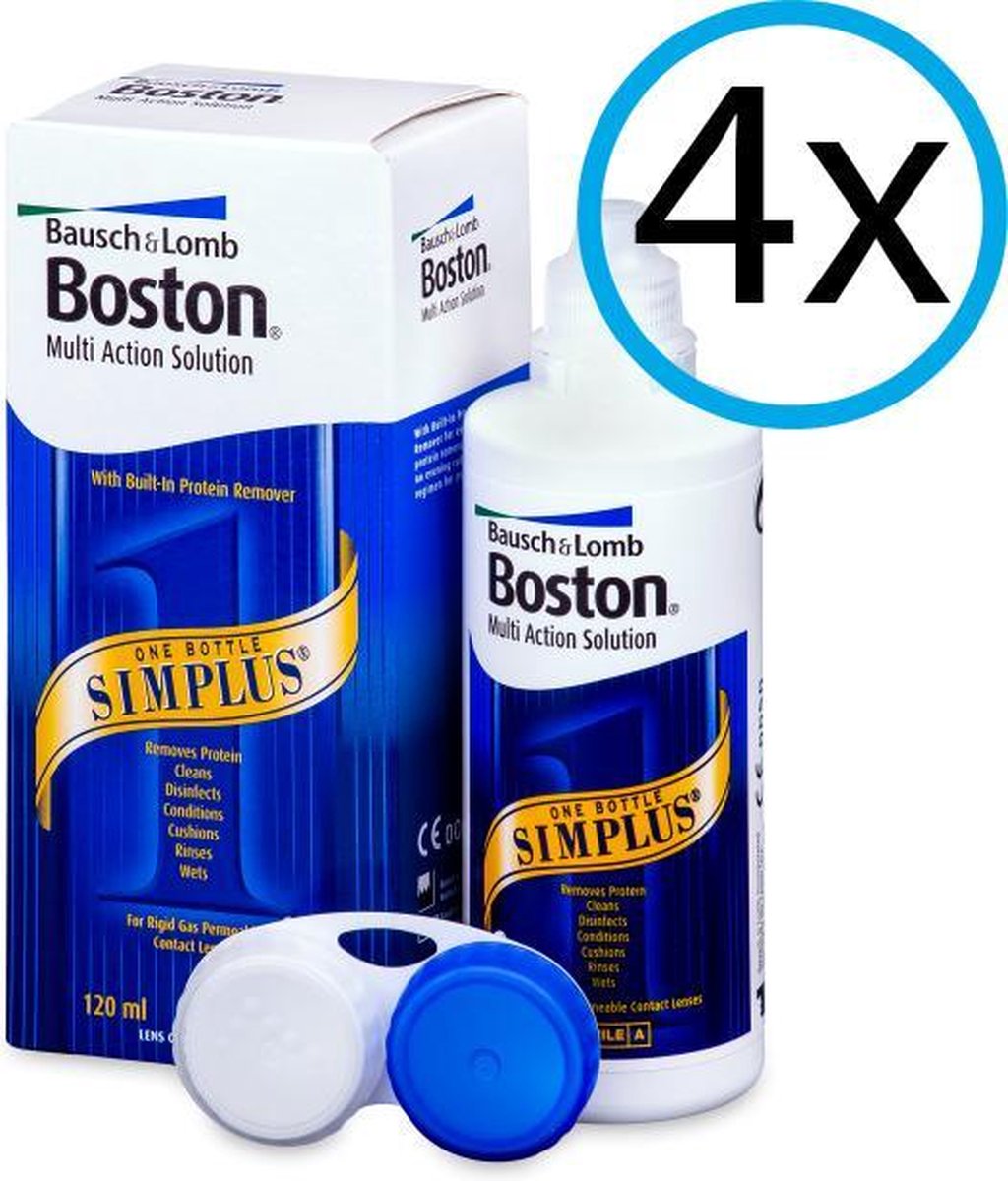 Boston Simplus - alles-in-één lenzenvloeistof - 4x 120ml - harde lenzen