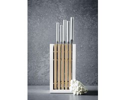 Wusthof Classic Messenset 6 dlg. - Wit - Fan Edition - Messenblok, Officemes, Worstmes, Trancheermes, Santoku, Koksmes