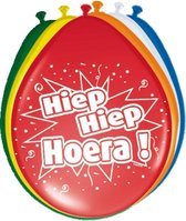 16 stuks Ballonnen "Hiep Hiep Hoera", Verjaardag, Feest