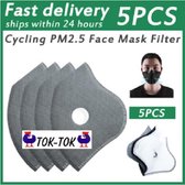5 Stuks 5-Laags 2.5pm active carbonfilters  voor sportmaskers