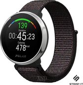 Nylon Smartwatch bandje - Geschikt voor  Polar Ignite nylon band - zwart - Strap-it Horlogeband / Polsband / Armband